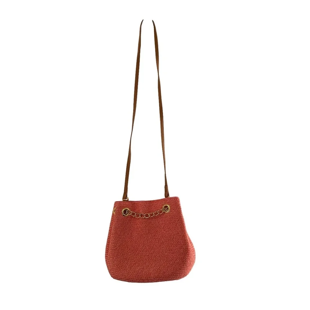Magid paper straw bag Purse Shoulder Hobo‎ MCM Beach Coastal Nautical Boho